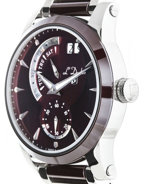 L'Duchen LDuchen D 237.50.31,  швейцария мужские часы на браслете сталь + керамические вставки боковой вид